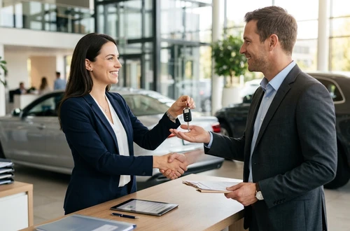 Customer getting answers about their car loan